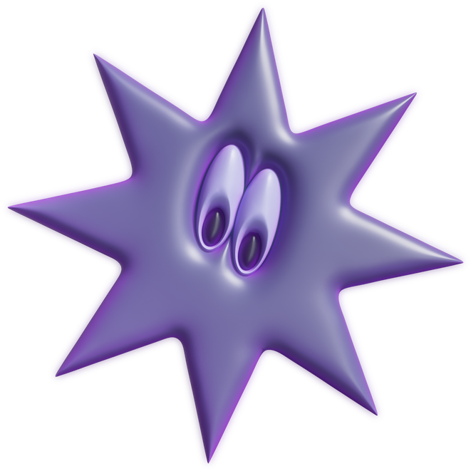 Matte 3D Spiky Emoticon